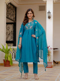 Elegant Straight Kurti Pant Dupatta Set