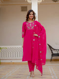 Elegant Straight Kurti Pant Dupatta Set