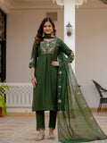 Elegant Straight Kurti Pant Dupatta Set