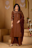 Stylish Anarkali Kurti Set with Plazo & Dupatta