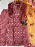 Elegant Straight Kurti Pant Dupatta Set