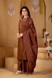Stylish Anarkali Kurti Set with Plazo & Dupatta