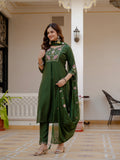 Elegant Straight Kurti Pant Dupatta Set