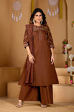 Stylish Anarkali Kurti Set with Plazo & Dupatta