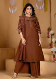 Stylish Anarkali Kurti Set with Plazo & Dupatta