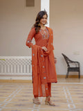 Elegant Straight Kurti Pant Dupatta Set