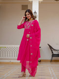 Elegant Straight Kurti Pant Dupatta Set