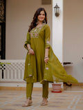 Elegant Straight Kurti Pant Dupatta Set