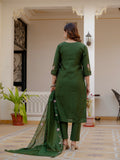 Elegant Straight Kurti Pant Dupatta Set