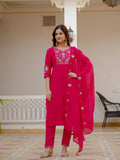Elegant Straight Kurti Pant Dupatta Set
