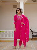Elegant Straight Kurti Pant Dupatta Set