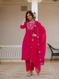Elegant Straight Kurti Pant Dupatta Set