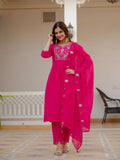 Elegant Straight Kurti Pant Dupatta Set