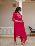 Elegant Straight Kurti Pant Dupatta Set