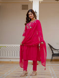 Elegant Straight Kurti Pant Dupatta Set