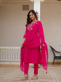 Elegant Straight Kurti Pant Dupatta Set