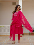 Elegant Straight Kurti Pant Dupatta Set