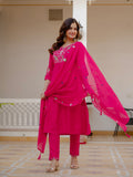 Elegant Straight Kurti Pant Dupatta Set