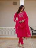 Elegant Straight Kurti Pant Dupatta Set
