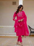 Elegant Straight Kurti Pant Dupatta Set