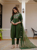 Elegant Straight Kurti Pant Dupatta Set