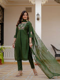 Elegant Straight Kurti Pant Dupatta Set