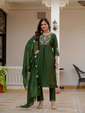 Elegant Straight Kurti Pant Dupatta Set