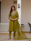 Elegant Straight Kurti Pant Dupatta Set