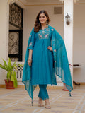 Elegant Straight Kurti Pant Dupatta Set