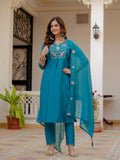 Elegant Straight Kurti Pant Dupatta Set