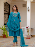 Elegant Straight Kurti Pant Dupatta Set