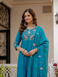 Elegant Straight Kurti Pant Dupatta Set