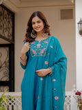 Elegant Straight Kurti Pant Dupatta Set