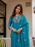 Elegant Straight Kurti Pant Dupatta Set