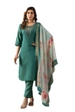 Elegant Straight Kurti Pant Dupatta Set