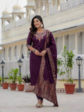 Elegant Straight Kurti Pant Dupatta Set