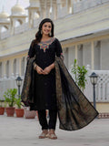 Elegant Straight Kurti Pant Dupatta Set