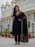 Elegant Straight Kurti Pant Dupatta Set
