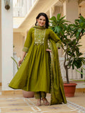 Roman Silk Layered Kurta Set