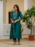 Roman Silk Layered Kurta Set