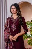 Elegant Straight Kurti Pant Dupatta Set