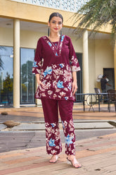 Elegant Festive Cotton Co-Ord Set with Handwork