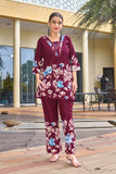 Elegant Festive Cotton Co-Ord Set with Handwork