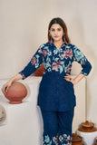 Elegant Festive Cotton Co-Ord Set with Handwork Detailing