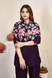 Elegant Festive Cotton Co-Ord Set with Handwork Detailing
