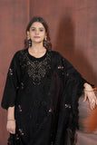 Elegant Embroidered Roman Silk Kurti Pant Dupatta Set