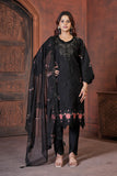 Elegant Embroidered Roman Silk Kurti Pant Dupatta Set
