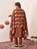 Elegant Zarna Silk Kurti Pant Dupatta Set with Handwork