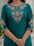 Elegant Roman Silk Kurti Pant Dupatta Set