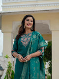 Elegant Roman Silk Kurti Pant Dupatta Set